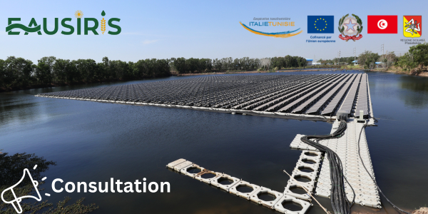 EauSiRis lance une consultation pour l’Etude, fourniture et installation d’une station photovoltaïque flottante au niveau du lac collinaire Hmimine – gouvernorat de Bizerte