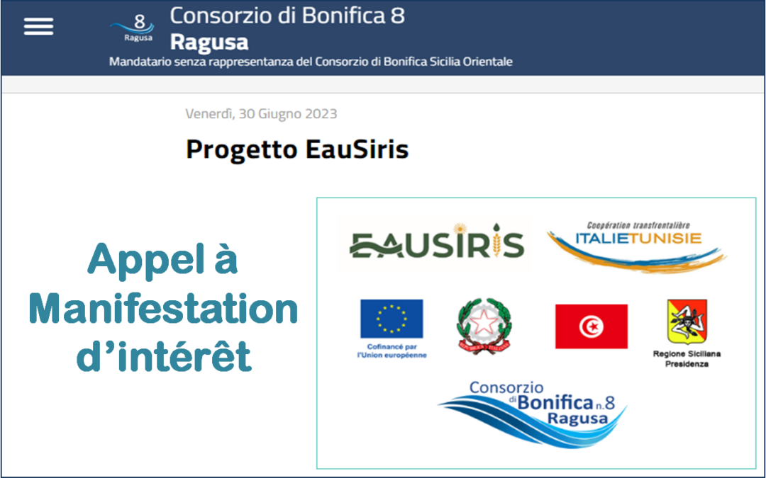 Avis d’appel à manifestations d’intérêt pour participer à une procédure négociée, lancé par le Consorzio di Bonifica n°8 Ragusa